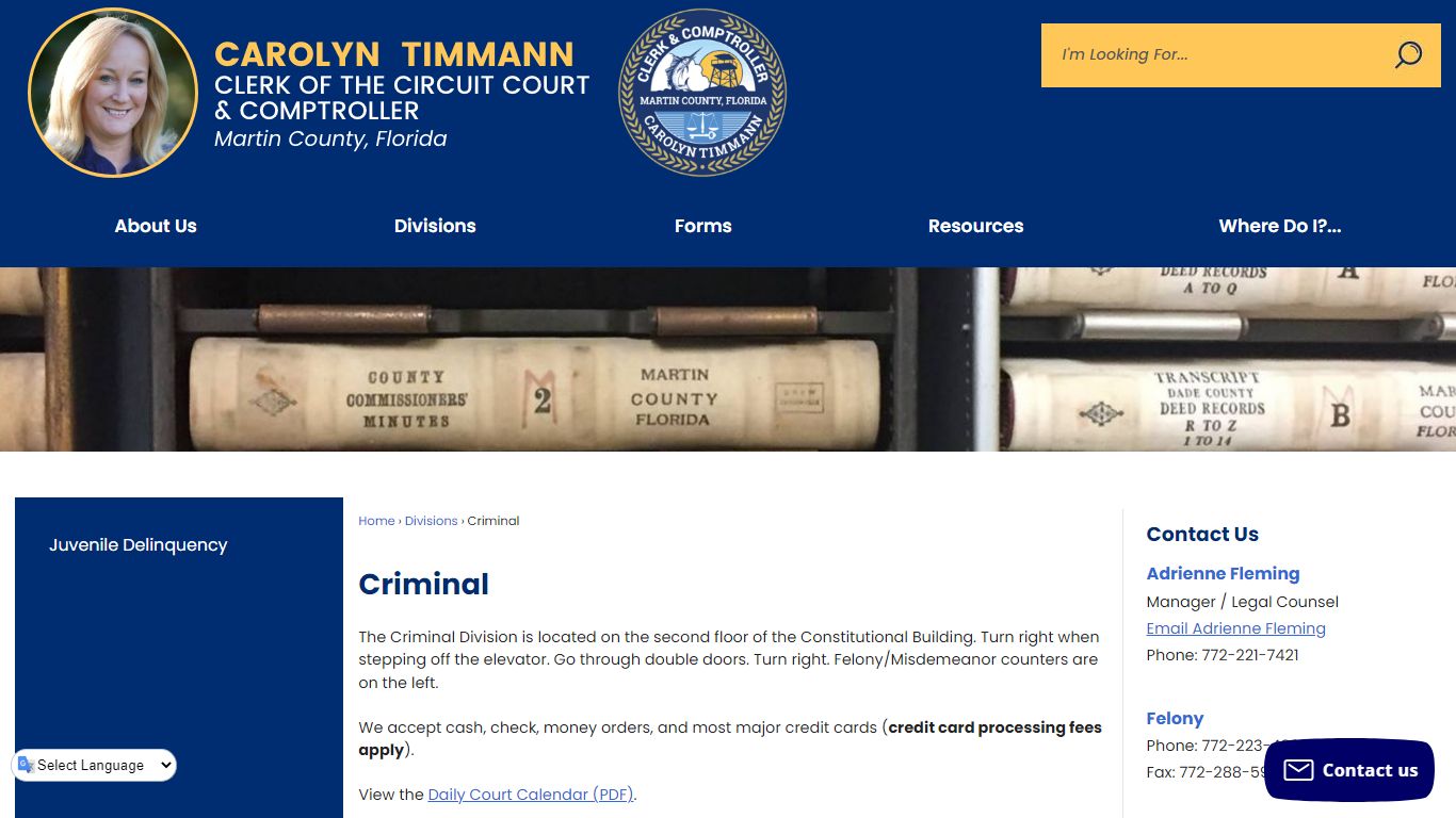 Criminal | Martin County Clerk